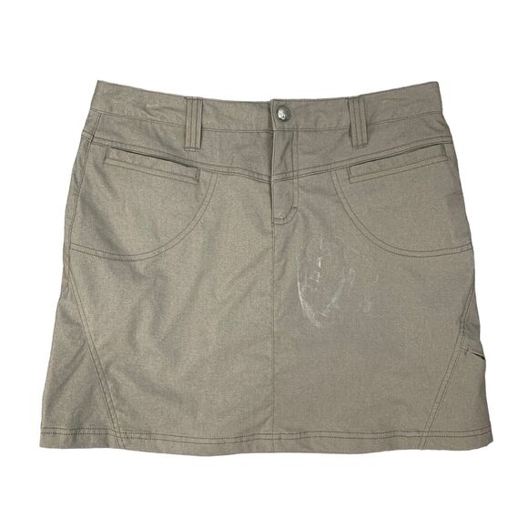 Athleta Take A Hike Dipper Skort Womens 8 Khaki Pockets Inner Shorts *READ - Picture 1 of 13